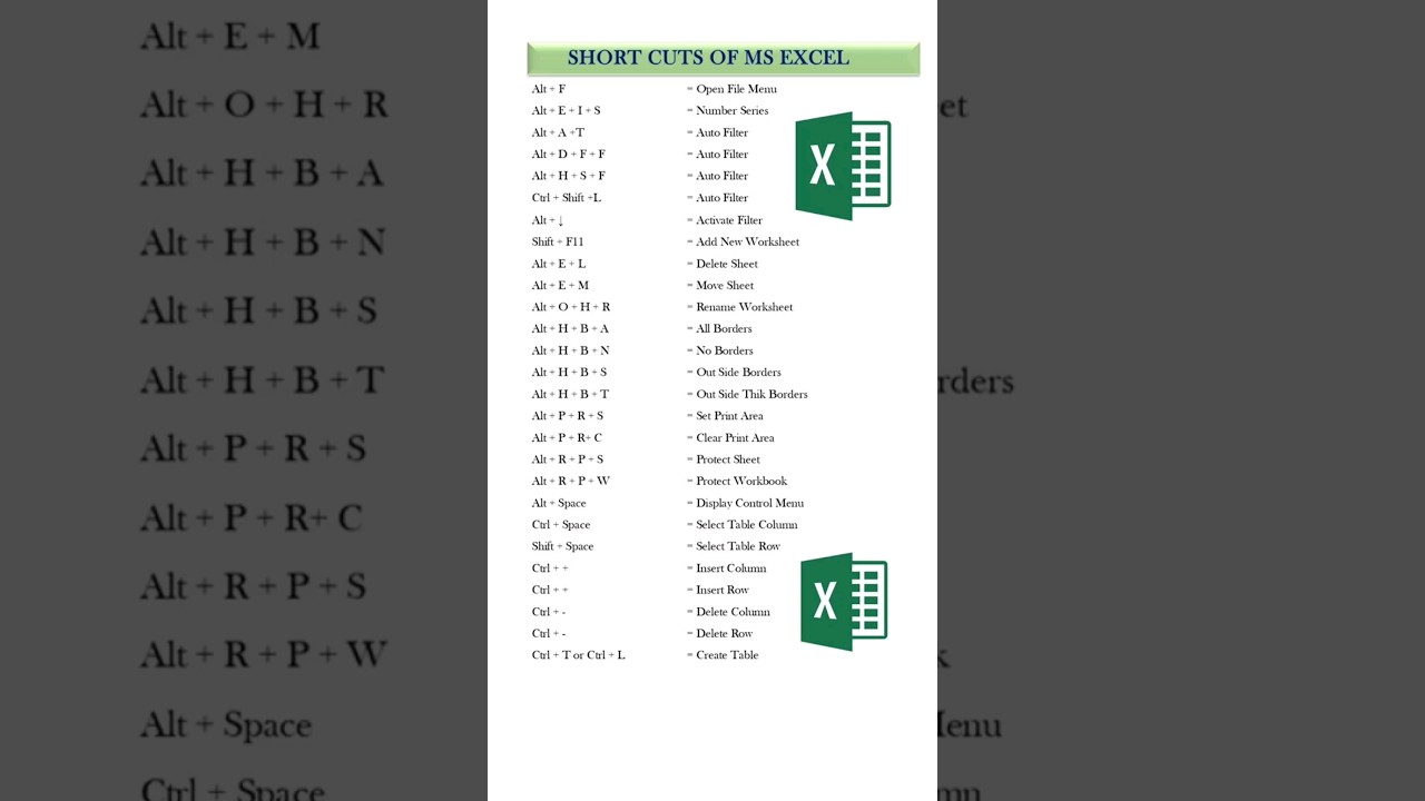 Essential MS Excel Shortcut Keys for Faster Work