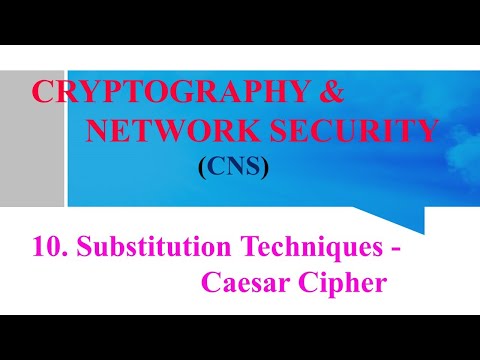 #Substitution Techniques Caesar Cipher in Cryptography & Network Security L-10 #encryptionTechniques