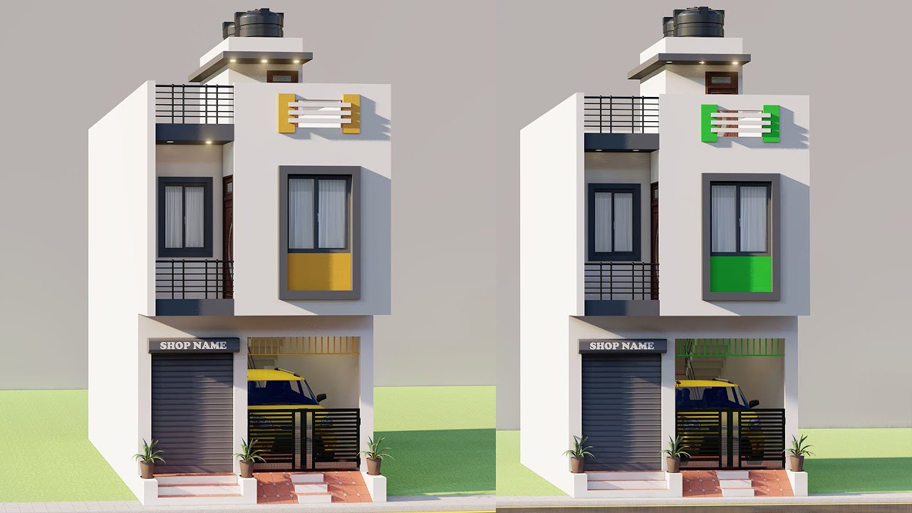 15x25 3BR Car Parking House Plan 🏡