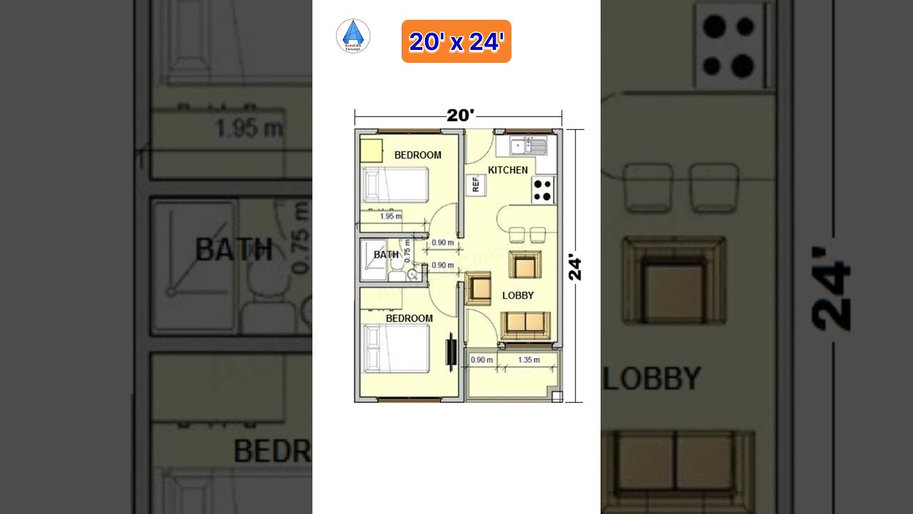 20x24 Small House Design Ideas 🏡