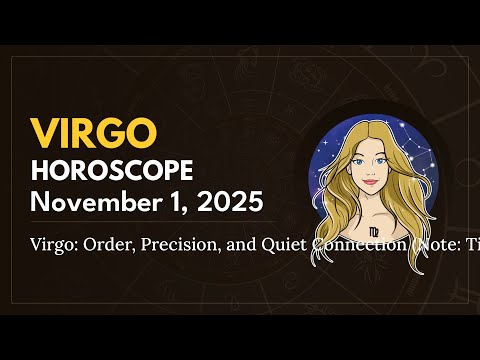 Daily VIRGO Horoscope (November 1, 2025) ♍️ 🌟 Virgo: Order, Precision, and Quiet Connection (Note: T