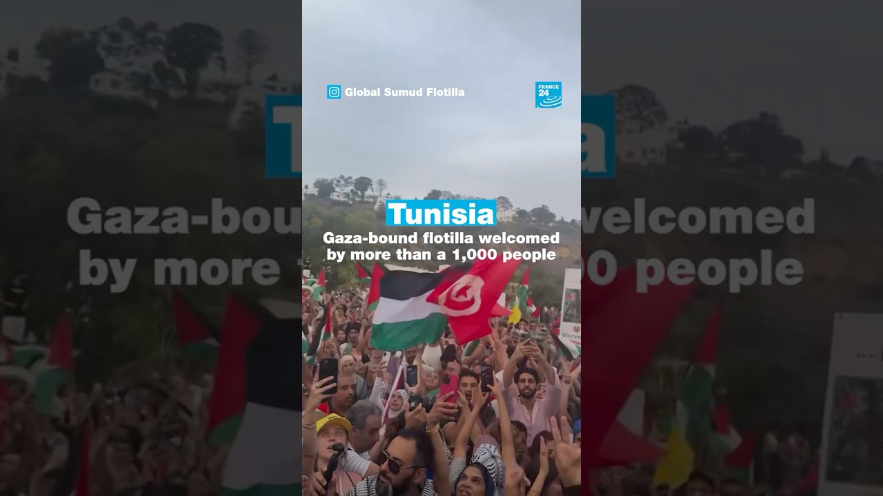 Over 1,000 People Welcome Gaza-Bound Humanitarian Flotilla in Tunisia 🇹🇳