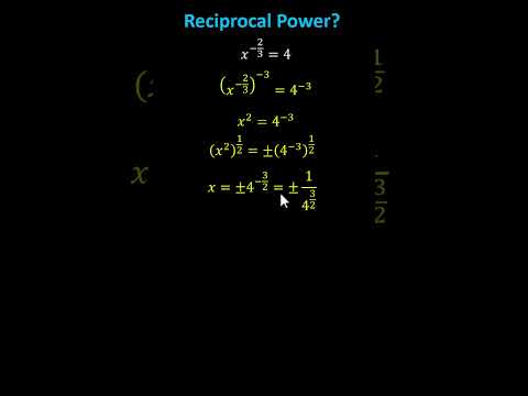 Solve an Equation with a Negative Rational Exponent - Two Solutions #maths