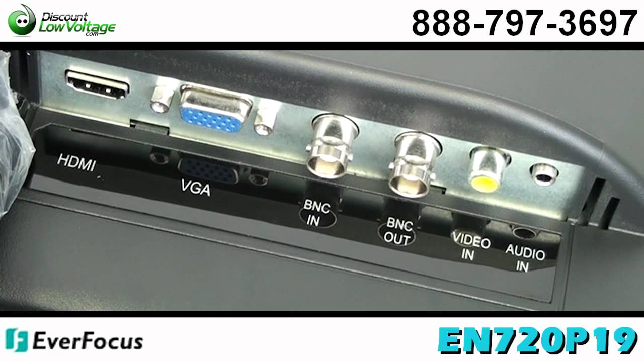 EverFocus 19" HD Monitor with 720P & Multiple Inputs