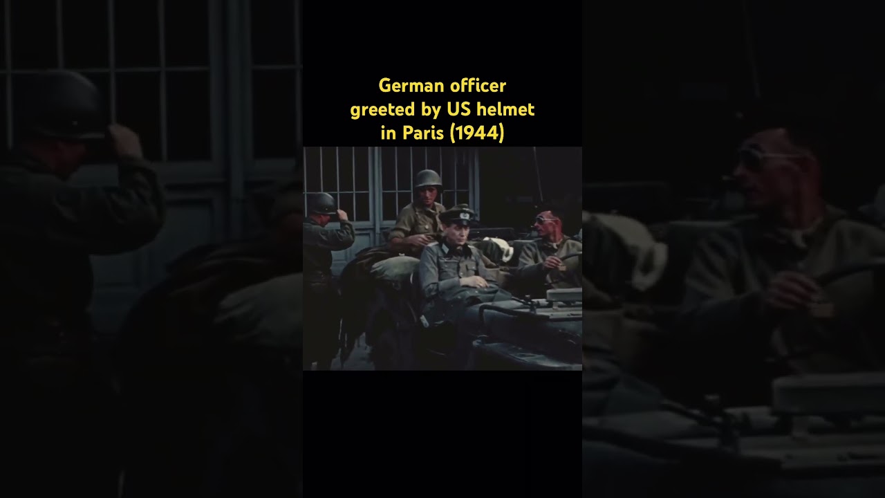 German Officer Encounters US Helmet in Paris During WWII #shorts