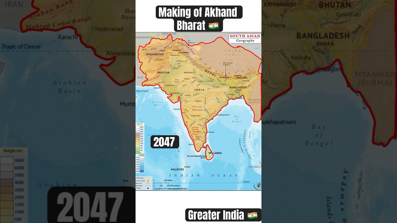 Akhand Bharat Map 🇮🇳: Vision of a United India