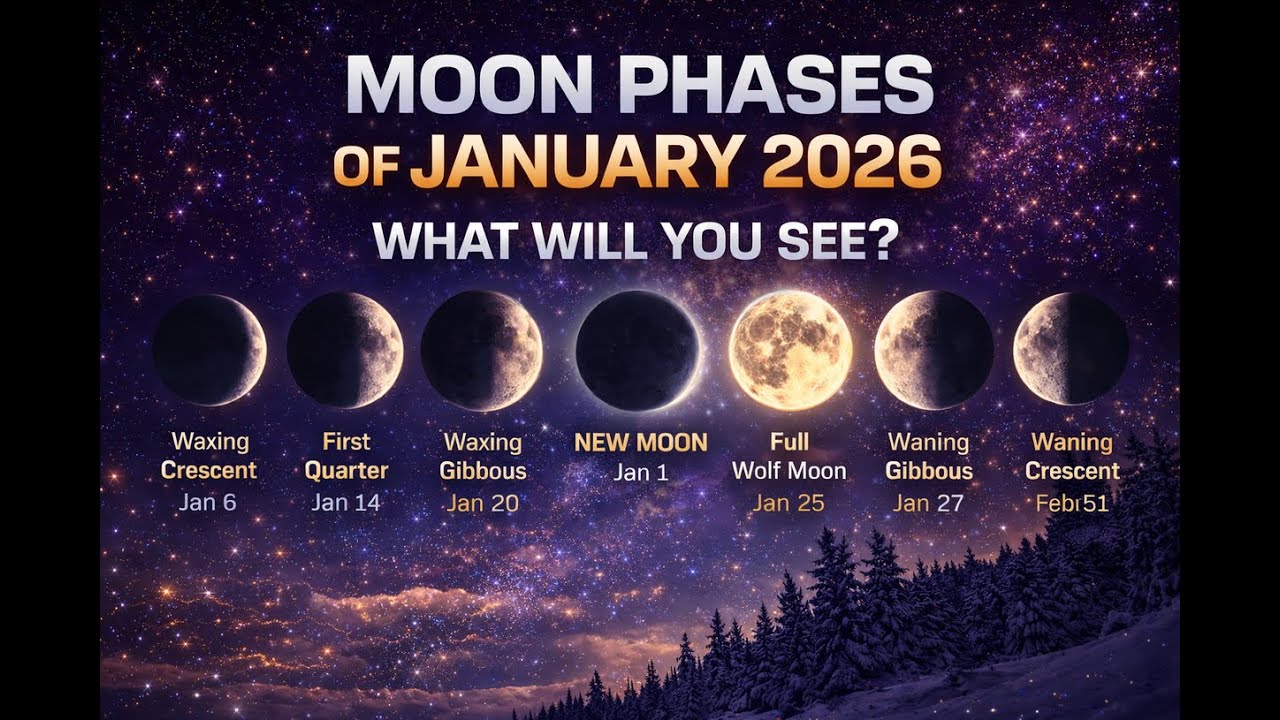 January 2026 Moon Phases & Night Sky Guide 🌙