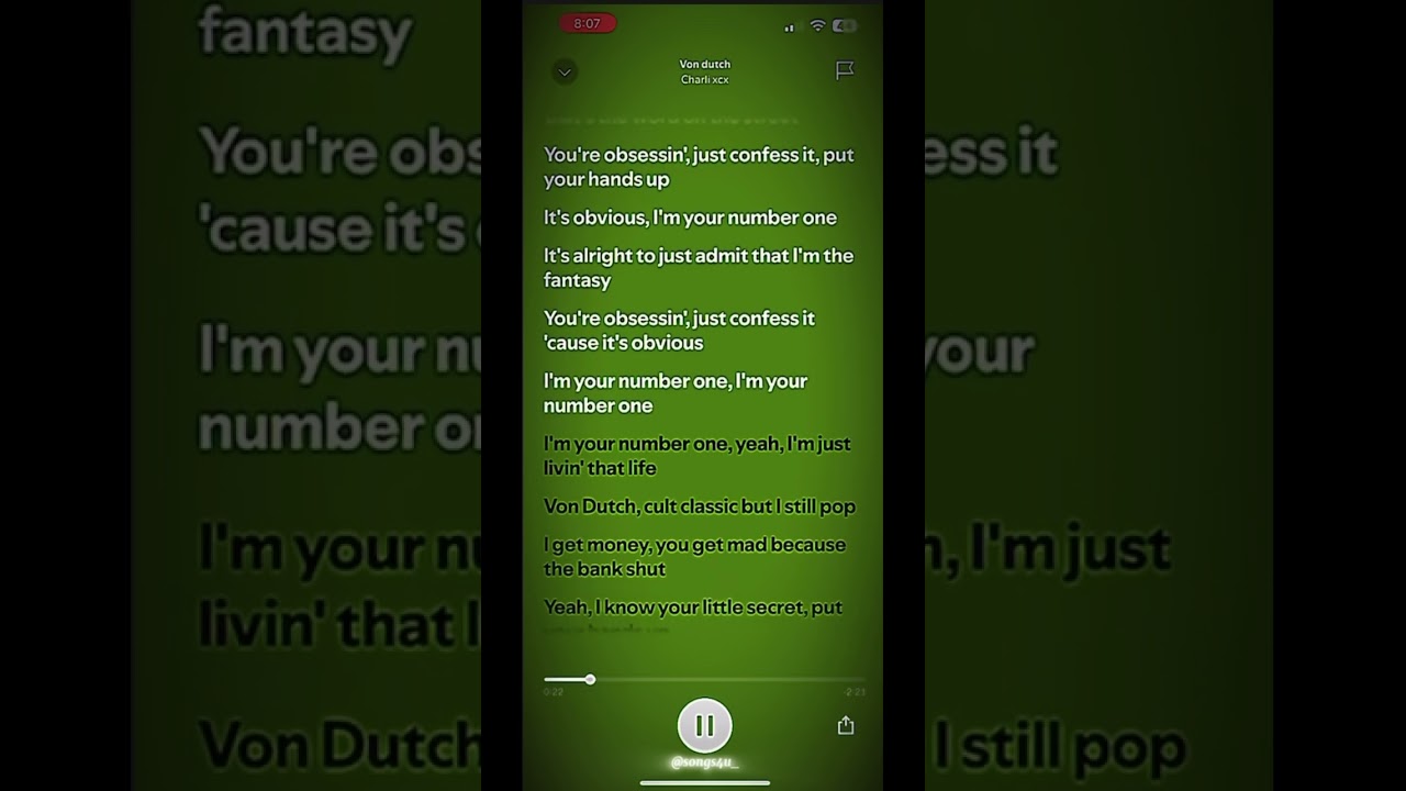 Von Dutch & Charli XCX | Short Viral Lyrics 🎶