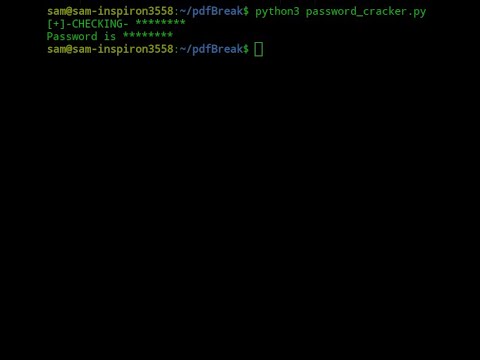 Brute forcing Password Protected Pdf with Python.