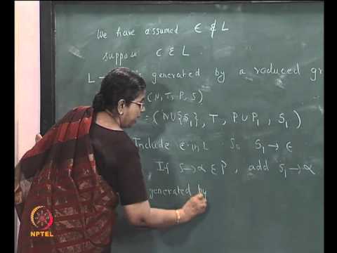 Mod-01 Lec-06 REMOVAL OF UNIT PRODUCTIONS , CHOMSKY NORMAL FORM FOR CFG