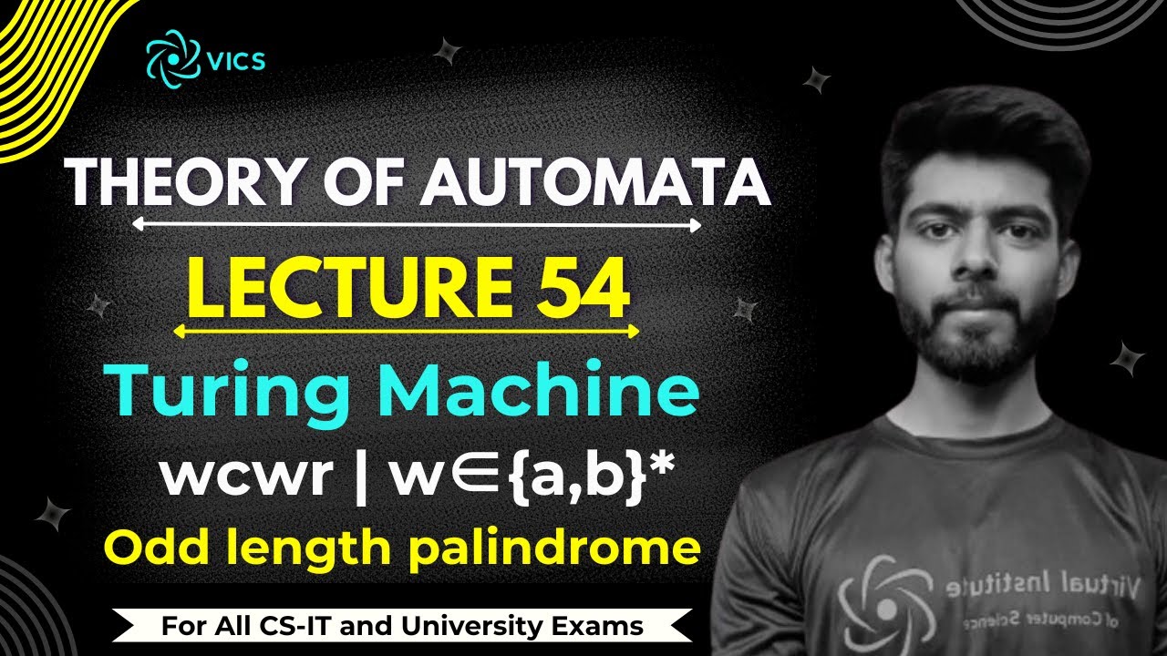 54- Constructing Turing Machines for wcw^r and Odd-Length Palindromes 🤖
