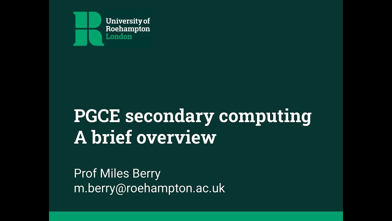 Secondary Computing PGCE: Mentor Guide for Roehampton Course 🖥️