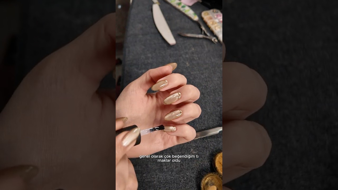 Kedi Gözü Bronza, Gold ve Chrome Tırnaklar ✨