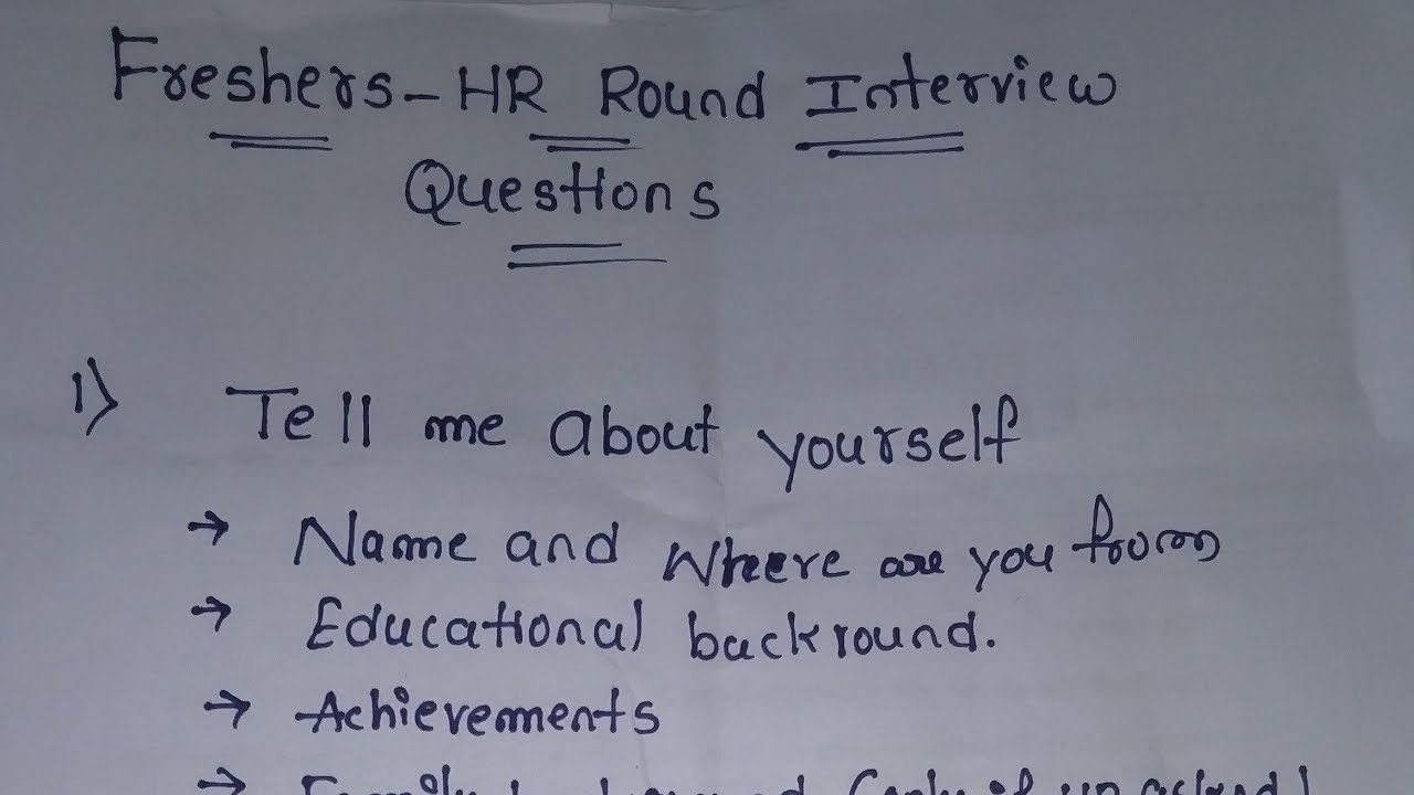 Top HR Interview Questions for Freshers: Prepare & Succeed ✨