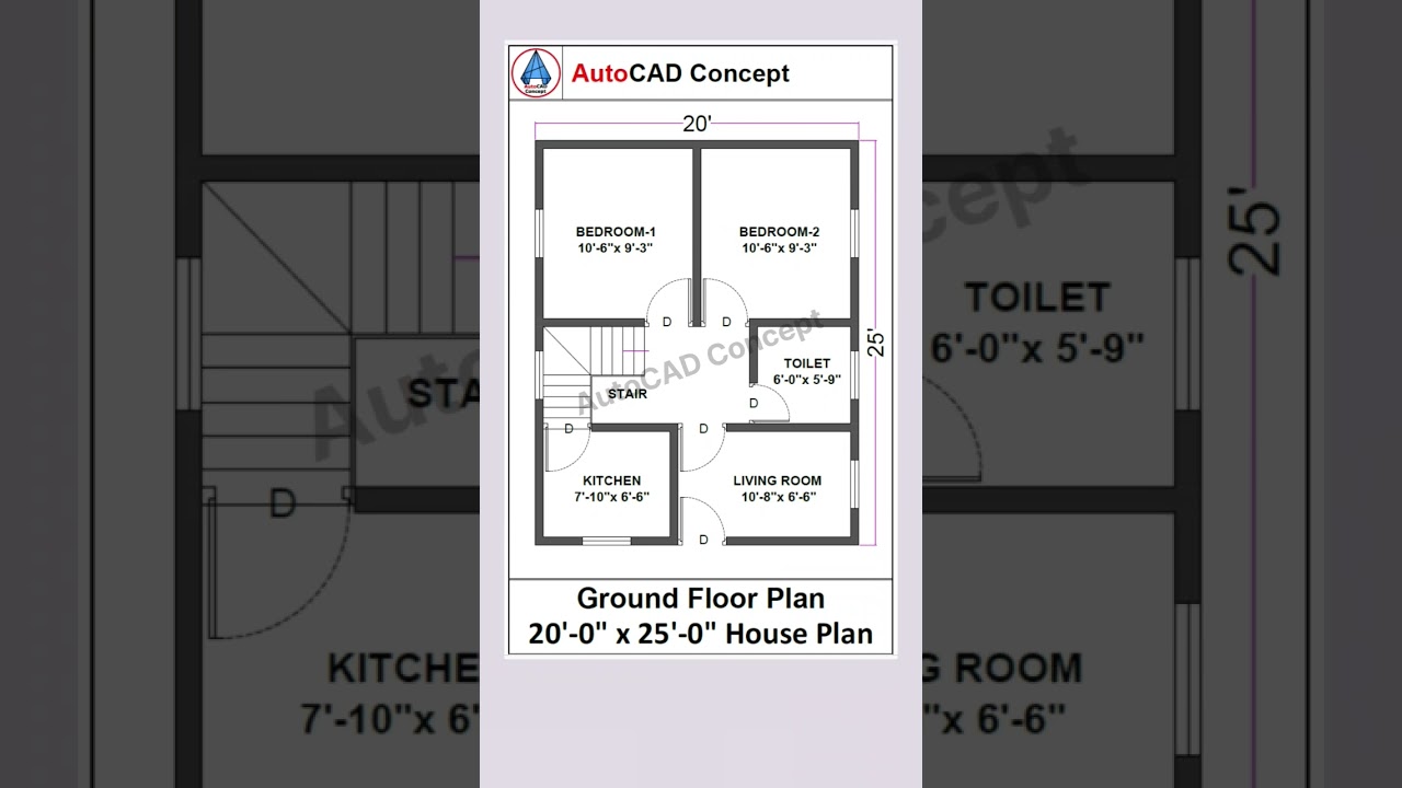 20x25 Small House Plan | 500 sqft Home Design 🏡