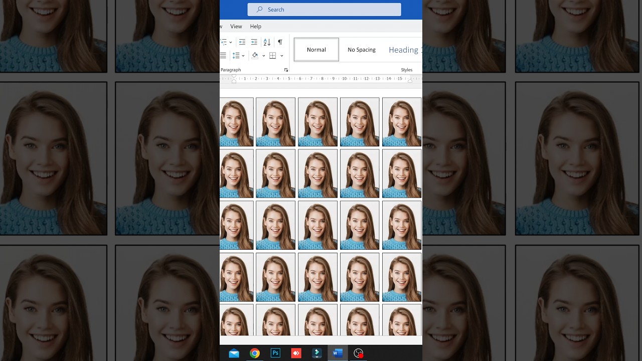 How to Create Passport Size Photo in MS Word. #photo #laptop #shorts #viral #reels