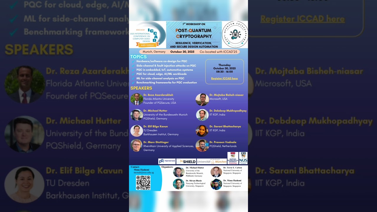 Secure Your Future with WPQC Workshop on Post-Quantum Cryptography at ICCAD 2025 🔐