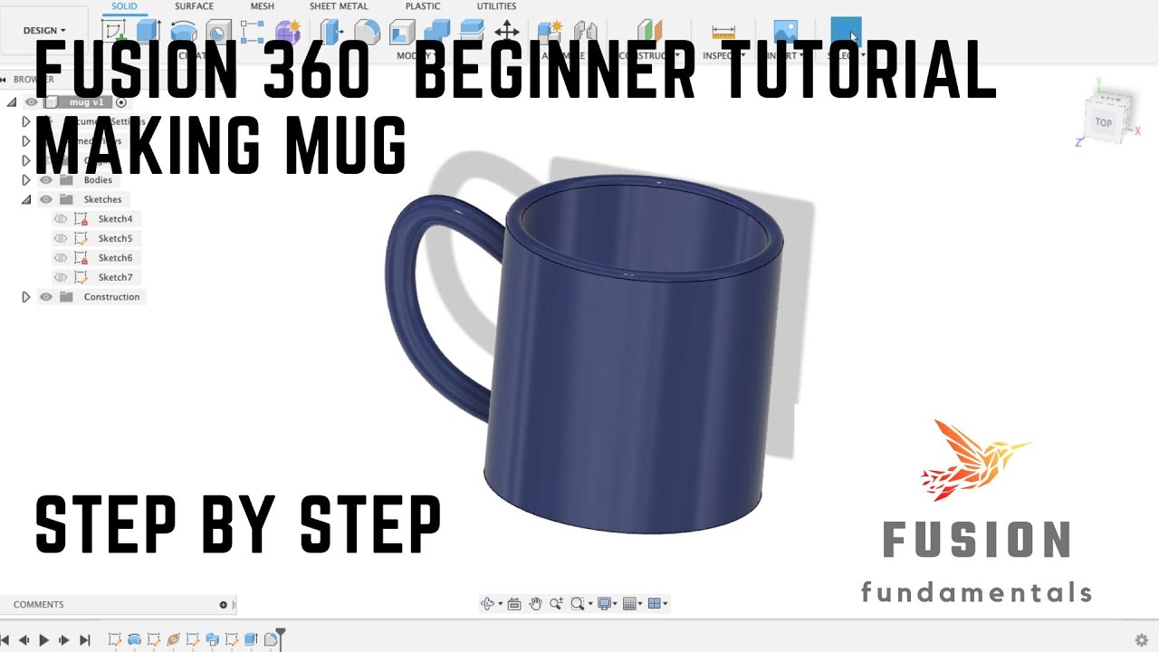 Fusion 360 Tutorial: Create a 3D Coffee Mug ☕