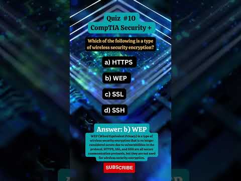 Wireless Security Quiz# 10?🤔security+ practice questions #shortsfeed #shorts #wireless