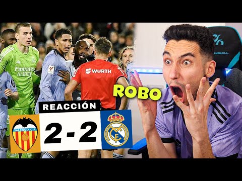 REACCIONES DE UN HINCHA Valencia vs Real Madrid 2-2 *ROBO ESCANDALOSO*