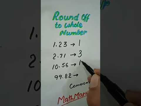 Rounding off to whole Number. #MathMarrow