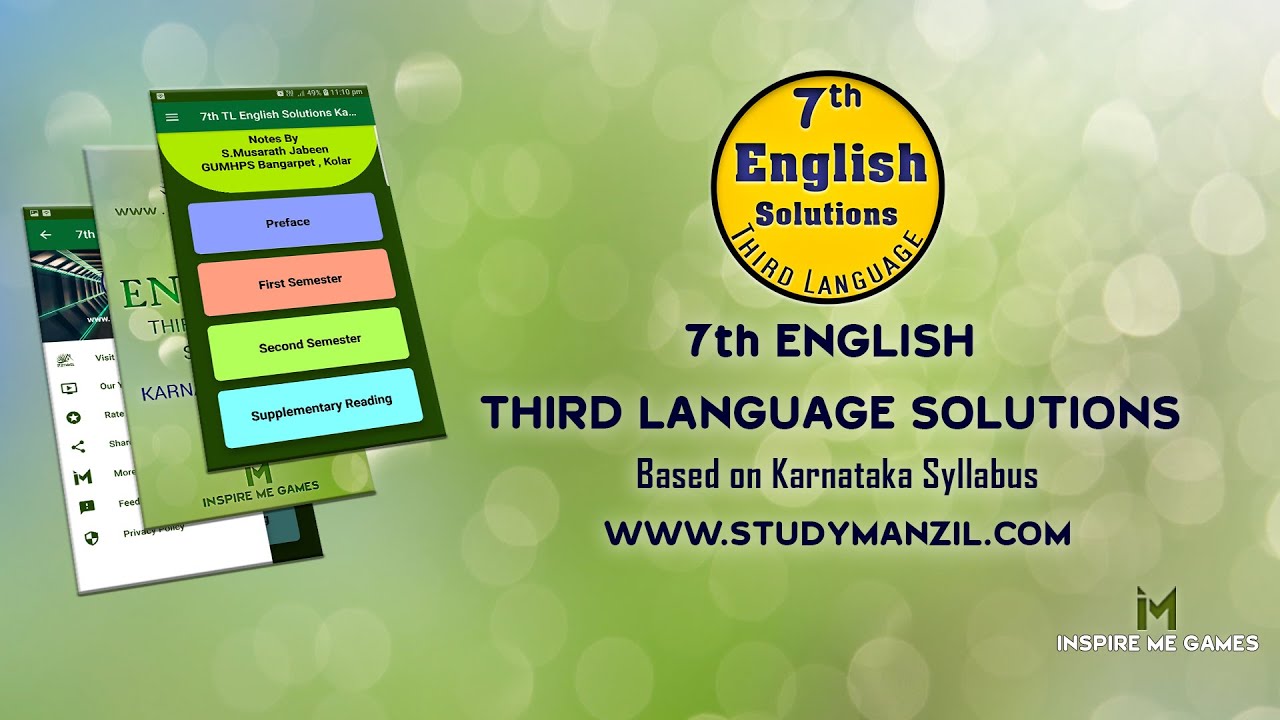 7th English Solutions Third Language Karnataka Syllabus