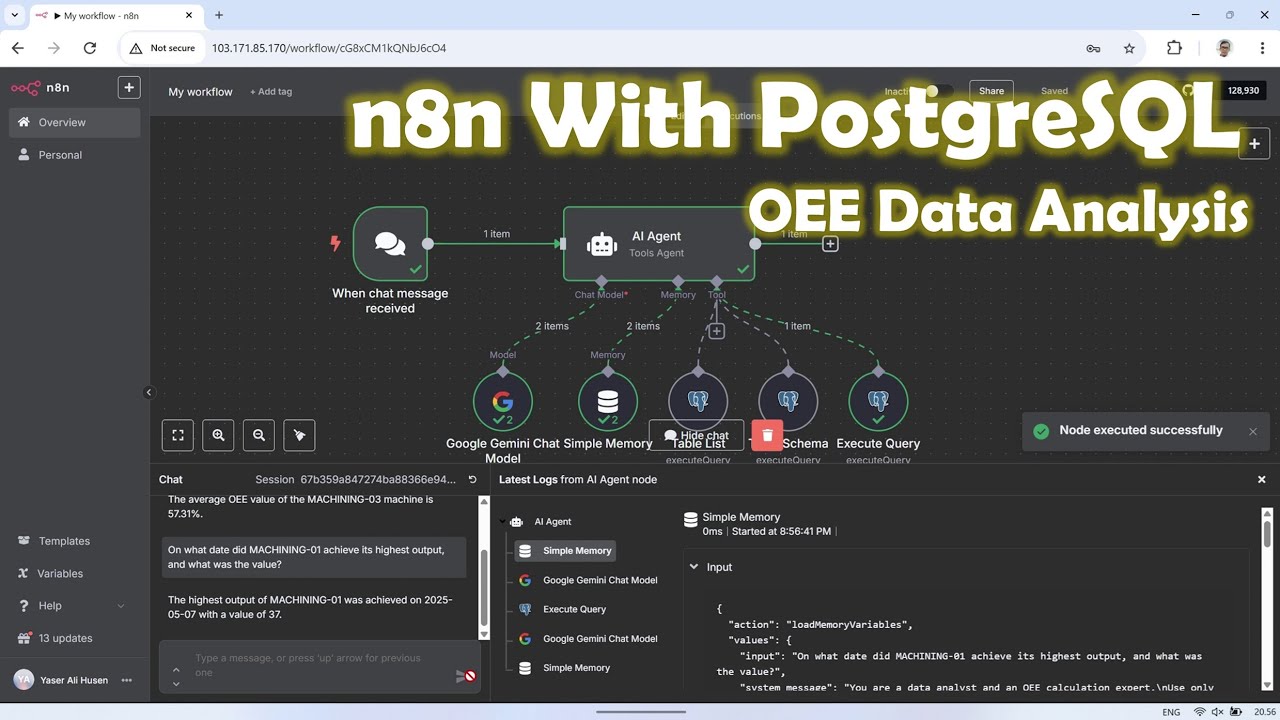 Automate OEE Data Analysis with n8n & PostgreSQL π€