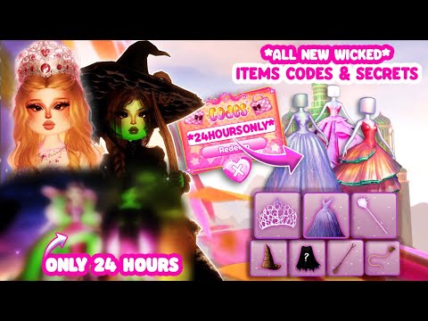 All NEW Wicked CODES, Secrets & Items *24 HOURS ONLY!* in Dress to Impress 😱😨