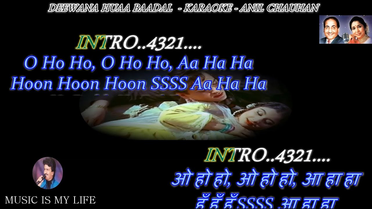 Deewana Huaa Baadal Karaoke with Lyrics 🎶