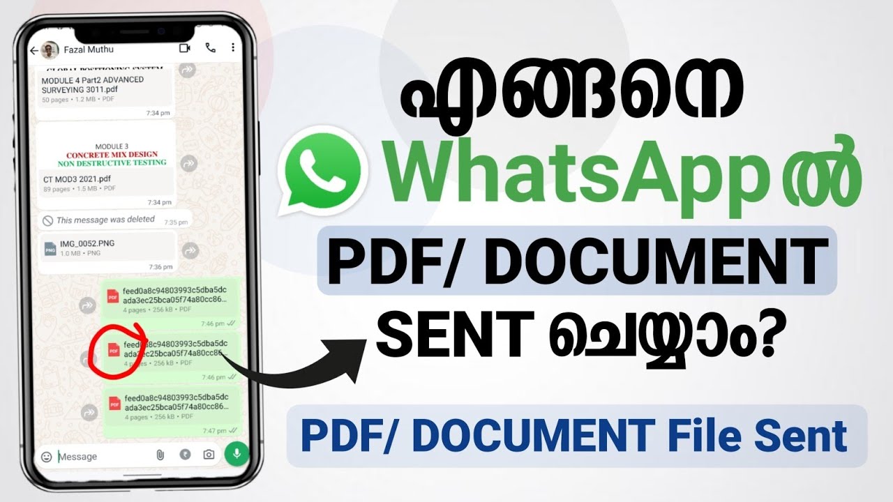 How to Send PDF and Document Files on WhatsApp | Malayalam Tutorial