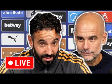 🔴 LIVE | Ruben Amorim and Pep Guardiola post-match press conference | Man City 3-0 Man Utd