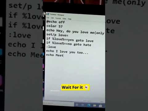 Codeing || Create iLove you virus on notepad ❤️💯