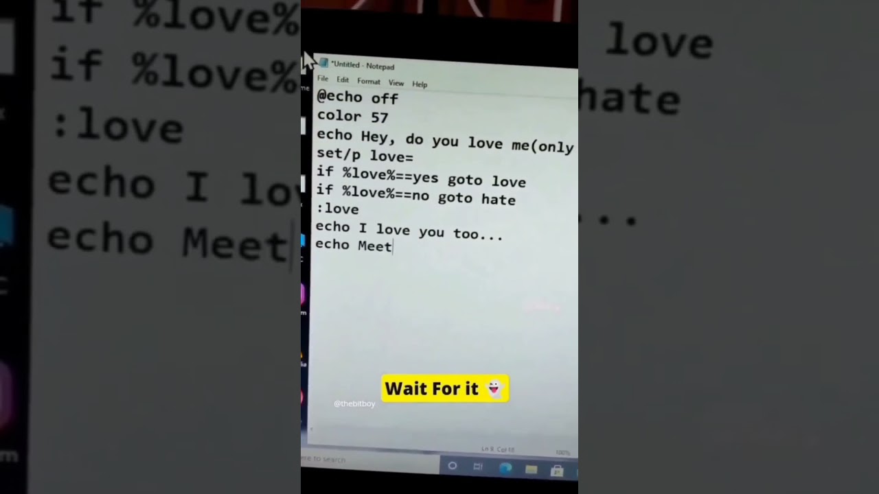 Create a Simple 'I Love You' Virus Using Notepad ❤️