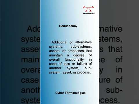 CyberSecurity Definitions | Redundancy