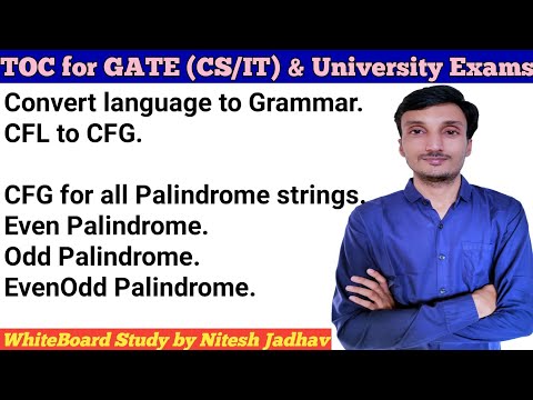 CFG for palindrome | CFG for Odd palindrome | CFG for even palindrome |Evenodd palindrome CFL to CFG