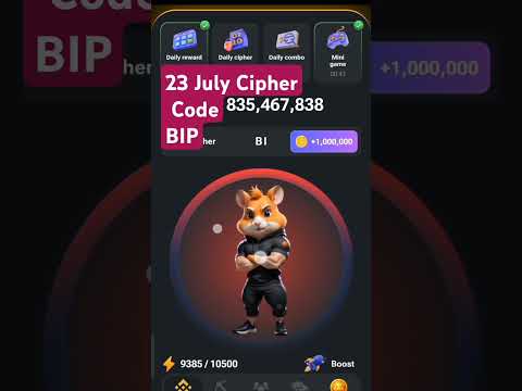 23 July hamster Kombat cipher code #hamsterkombat #ciphercode #subscribe #like