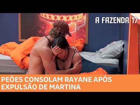 A FAZENDA 17: Peões consolam Rayane após expulsão de Martina