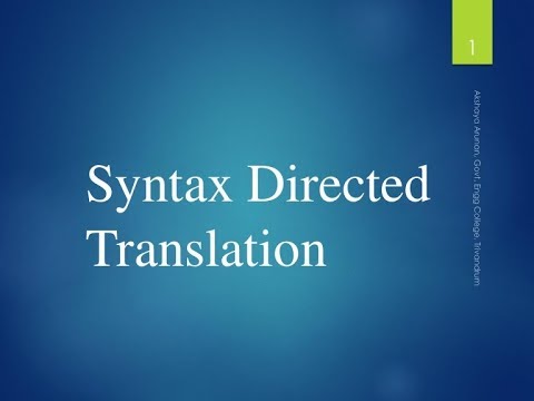 syntax directed translation -- using top down parser