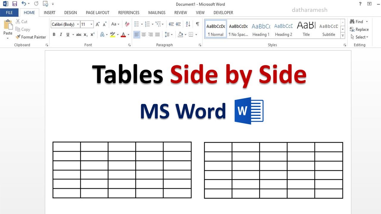 Side-by-Side Tables in MS Word 📊