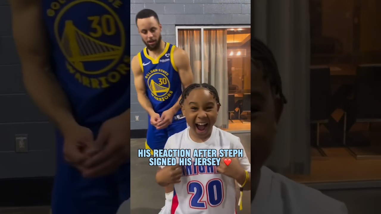 Heartwarming Moment: Young Fan Gets Steph Curry to Sign His High School Jersey 🙌