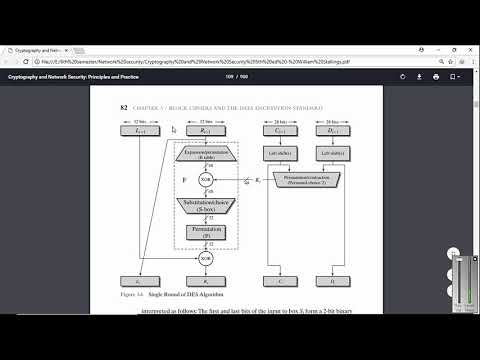 Round block diagram of data encryption standard (DES) | urdu hindi |Block Ciphers lecture in urdu|35