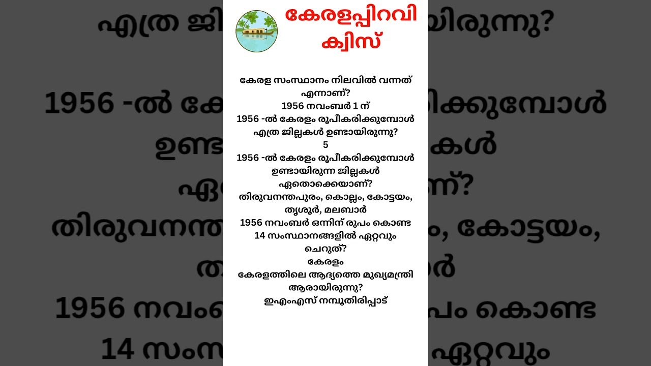 Kerala Piravi Quiz 2025 | Malayalam Quiz for LP & UP