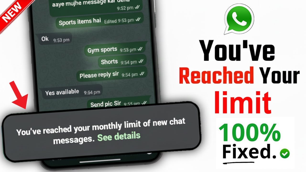 How to Fix You've Reached Your Monthly Limit of New Chat Messages in WhatsApp