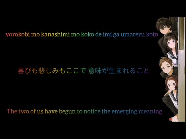 Hyouka OP-1 Yasashisano Riyuu Full with Lyrics