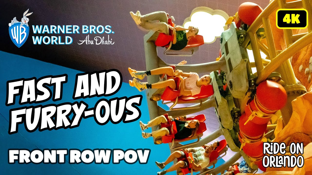 Fast And Furry-ous at Warner Bros. World Abu Dhabi - Front Row POV in 4K - Intamin Roller Coaster