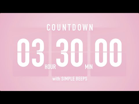 3 Hour 30 Minute Countdown Timer πΈ Flip Clock with Simple Beeps π