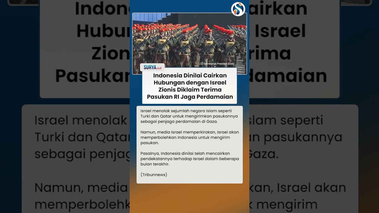 Qatar-Turki Ditolak! Indonesia Justru Diprediksi Diterima Israel sebagai Penjaga Perdamaian di Gaza ✈️