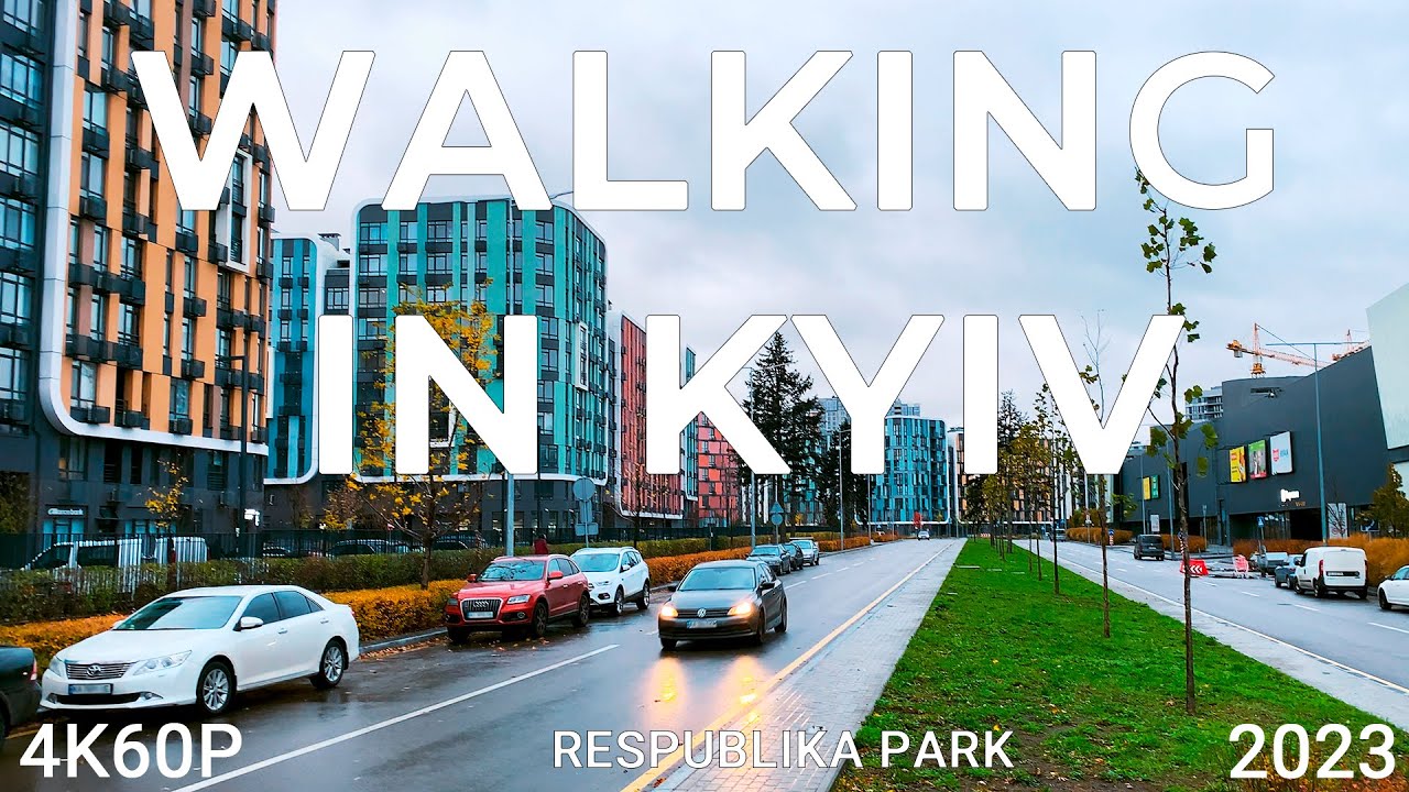 Stunning Autumn Walk in Kyiv's Respublika Park 🌳 | 4K60P Video Fall 2023