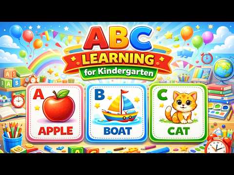 ABC Learning for Kindergarten | Alphabet Words A to Z | ABC Flashcards for Toddlers
