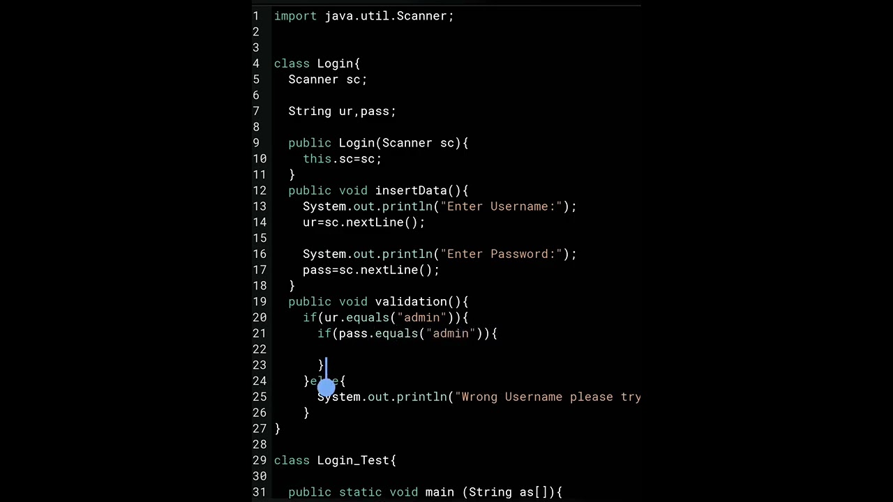 Java Program to Create Login Page